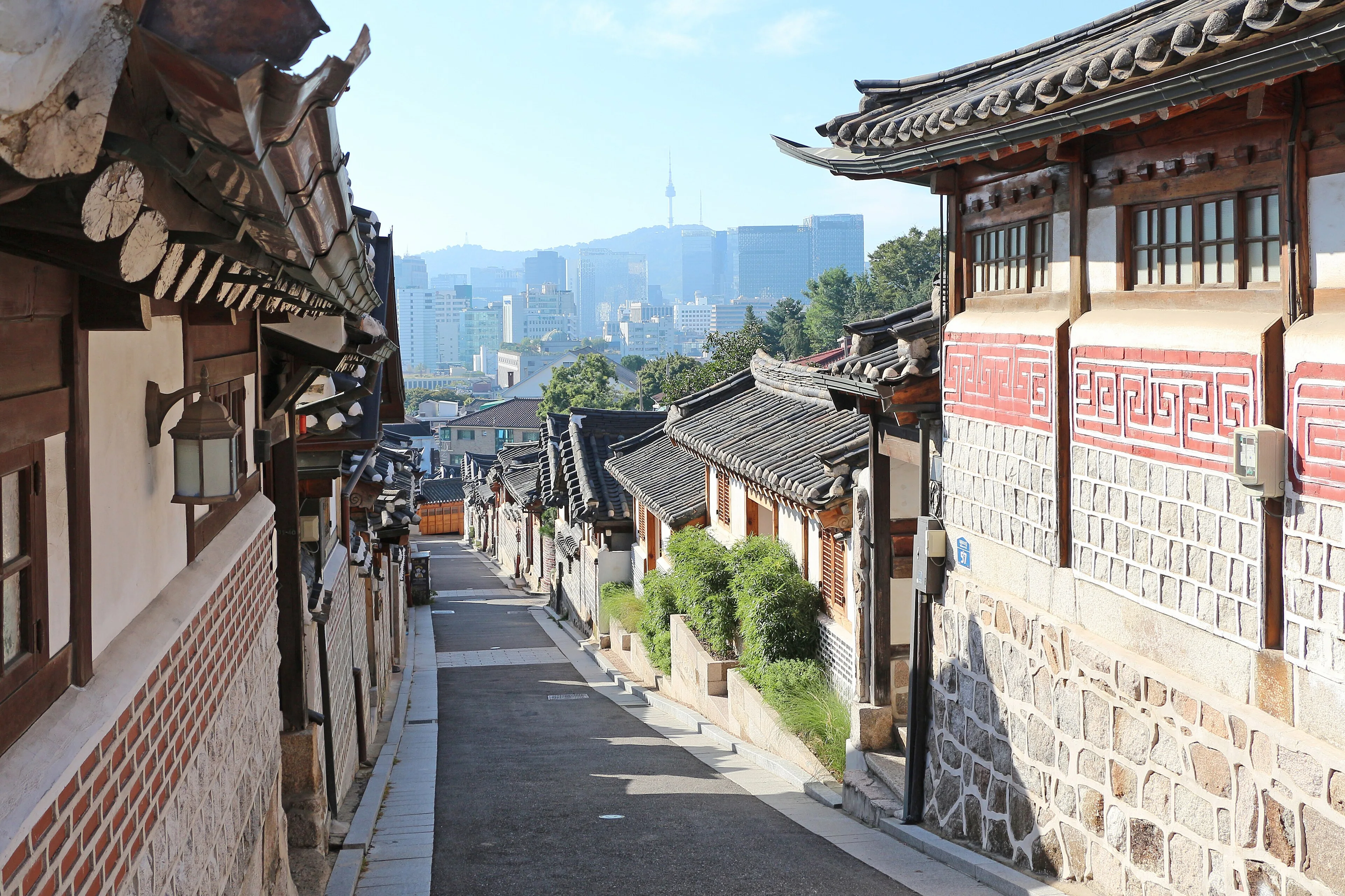 Bukchon Hanok Village — traditional hanok rooftops, Jongno-gu